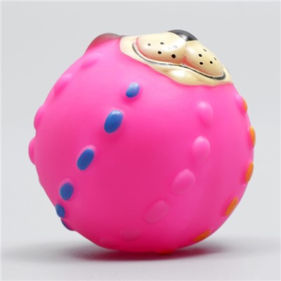 Игрушка пищащая "Мяч Джим"для собак, 6 см, розовая