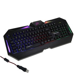Клавиатура Qumo Dragon War Spirit, игровая, проводная, мембранная, подсветка, USB, черная