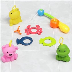 Набор резиновых игрушек для игры в ванне «Рыбалка», 6 игрушек