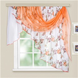 Комплект штор для кухни «Иллюзия», 300х150 см, цвет персиковый