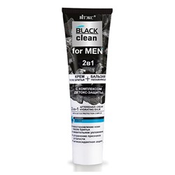 BLACK clean for MEN. 2в1 Крем после бритья + увлажняющий бальзам с комплексом детокс-защиты, 100мл