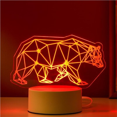 Светильник "Медведь" LED RGB от сети 9,5х16,5х15 см