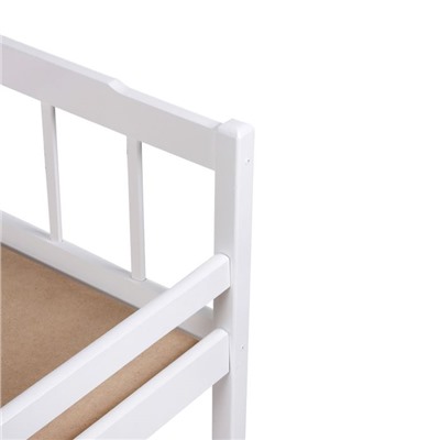 Детская кроватка «Малютка» из массива, с бортиком, цвет белый