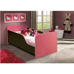 Кровать детская с бортом «Малышка №2», 600 × 1400 мм, цвет венге/ярко-розовый