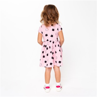 Платье для девочки, цвет чёрный/розовый, рост 98