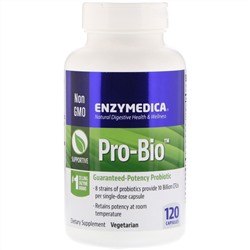 Enzymedica, Pro-Bio, пробиотик с гарантированной эффективностью, 120 капсул