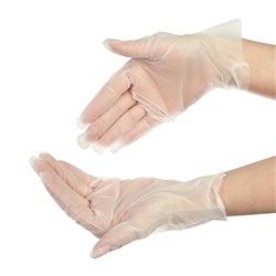 Перчатки одноразовые VINYLTEP, прозрачные, размер M, 100 шт