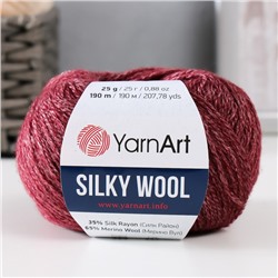 Пряжа "Silky Wool" 35% силк район, 65% мерино. вул 190м/25г (344 брусника)