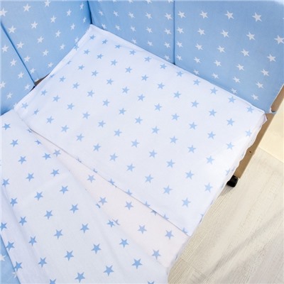 Комплект в кроватку 6 пр. "Ноченька" (борт из 4-х частей), цвет голубой, бязь хл100%