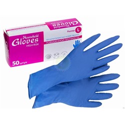 Перчатки резиновые GLOVES L синие ассорти *25 пар в коробке (цена за 1 пару)