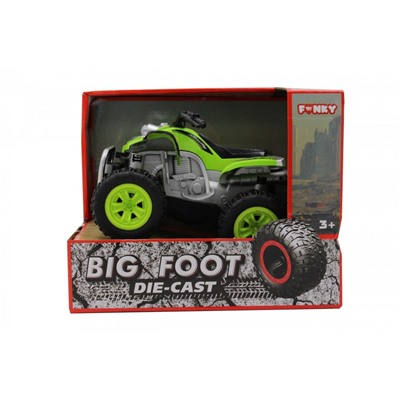 Машина пластиковая FUNKY TOYS FT61064 Квадроцикл die-cast, инерционный, зеленый, 1:24