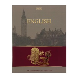 Тетрадь предметная "Артефакт", 46 листов в клетку "Английский язык", обложка мелованный картон, матовая ламинация, 3D фольга, блок офсет