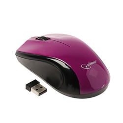 Мышь Gembird MUSW-320-P, беспроводная, 2.4ГГц, 3 кнопки, 1000 dpi, фиолетовая