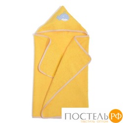 Полотенце с капюшоном, махра цв ярко-желтый, аппликация Кит 60х120