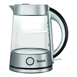 Чайник электрический Tefal KI760D30, стекло, 1.7 л, 2400 Вт, серебристый