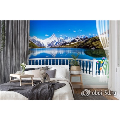 3D Фотообои  «Вид с балкона террасы на горы»