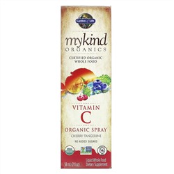 Garden of Life, MyKind Organics, органический спрей с витамином С, вишня и мандарин, 58 мл (2 жидк. унции)