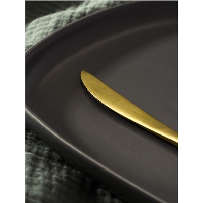 Нож столовый Magistro «Фолк», h=22 см, цвет золотой, серебряная ручка
