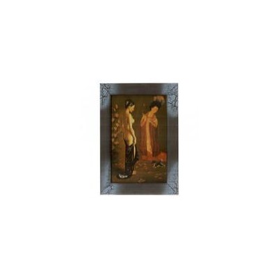 Картина Фен-Шуй Восточные Образы 14х19см 036 Восточная красавица, узкая синняя рама SH