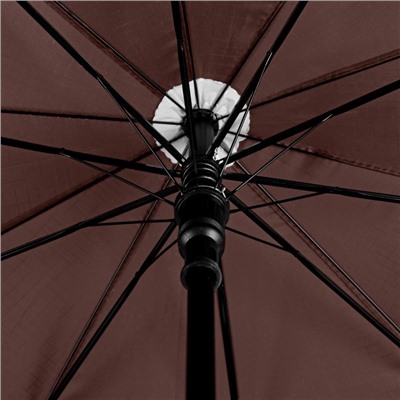 Зонт - трость полуавтоматический «Чёрточки», 10 спиц, R = 49 см, цвет коричневый