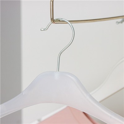 Вешалка-плечики для одежды, 38×13×3,8 см, антискользящее покрытие, цвет прозрачный