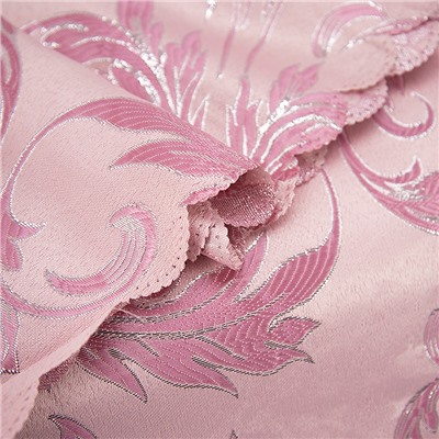 Портьерная ткань с люрексом 150 см на отрез Х7187 цвет 5 розовый вензель
