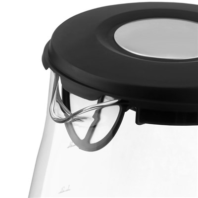 Чайник электрический Vitek VT-7077 MC, стекло, 1.7 л, 2200 Вт, чёрно-серебристый