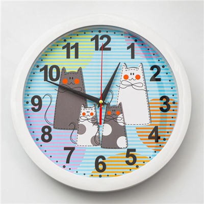 Часы настенные, серия: Детские, "Кошки", плавный ход, d=28 см