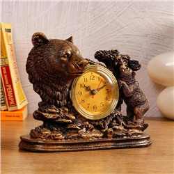 Часы настольные "Каминные. Медведица", дискретный ход, 23 х 8.7 х 19 см