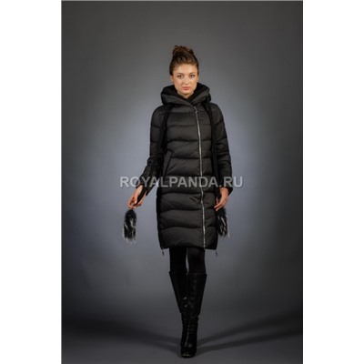 Женская куртка зимняя 066 черный натуральный мех