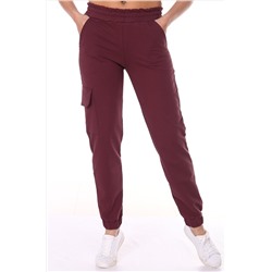 ИВГрадТрикотаж, Стильные женские брюки на резинке вишневого цвета