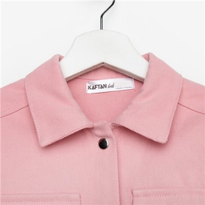 Рубашка для девочки джинсовая KAFTAN, размер 30 (98-104 см), цвет розовый