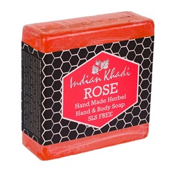 Мыло Роза ручной работы без SLS Кхади Rose Hand Made Herbel Soap SLS Free Indian Khadi 100 гр.