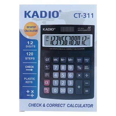 Калькулятор настольный, 12-разрядный, 311, двойное питание