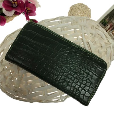 Оригинальный женский кошелек Jardani из эко-кожи цвета зелёного опала на молнии.