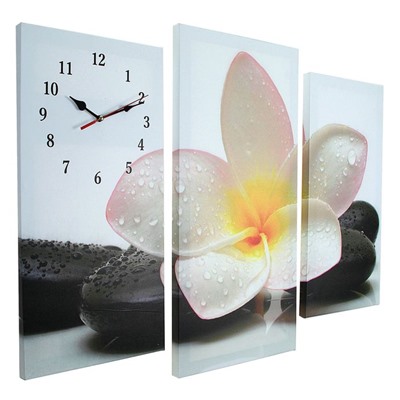 Часы настенные модульные «Цветок на камнях», 60 × 80 см