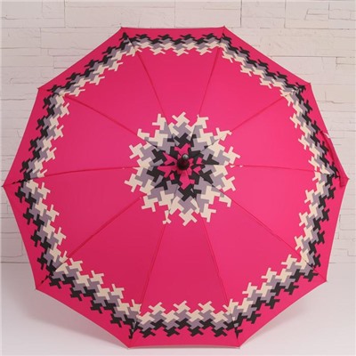 Зонт - трость полуавтоматический «Мозайка», 10 спиц, R = 49 см, цвет МИКС