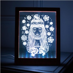 Рамка светящаяся "Девочка", 13.5х17 см, USB, 5V , 10 LED, RGB