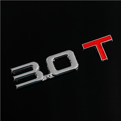 Знак на авто Т 3.0, металлический, самоклеящейся, хром