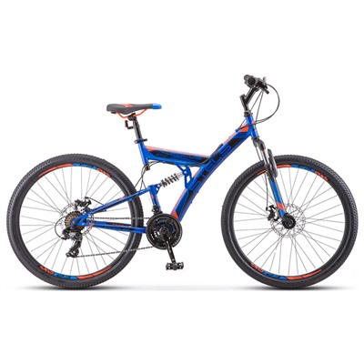 Велосипед 27,5" Stels Focus MD, V010, цвет синий/неоновый-красный, размер рамы 19"