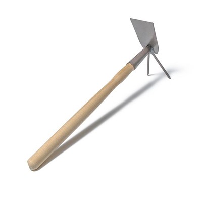 Мотыжка комбинированная, длина 35 см, 2 зубца, деревянная ручка