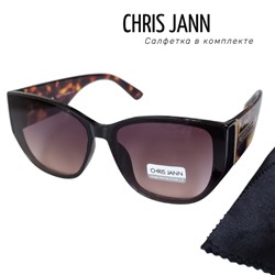 Очки солнцезащитные CHRIS JANN с салфеткой женские коричневые