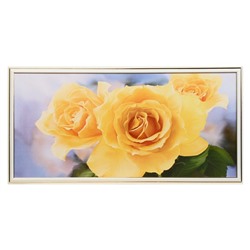 Картина "Три жёлтых розы" 70х33 см