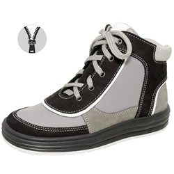Ботинки Лель оксфорд для девочки черный/серый м 3-1189