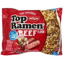 Лапша б/п со вкусом говядины Top Ramen Nissin, США, 85 г