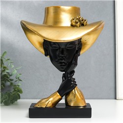 Сувенир полистоун подставка "Дама в шляпе" 13,5х21х25,5 см