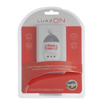 Отпугиватель насекомых и грызунов LuazON LRI-07, ультразвуковой, 200 м2, 220 В, белый