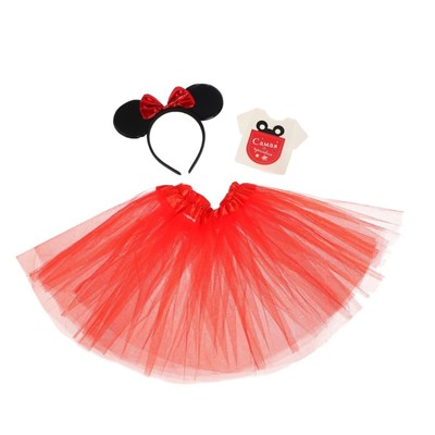 Карнавальный костюм «Самая красивая» ободок с ушками, юбка, термонаклейка