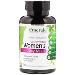 Emerald Laboratories, CoEnzymated Women's 1-Daily Multi, 30 растительных капсул