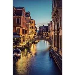 3D Фотообои «Вечерний канал в Венеции»
